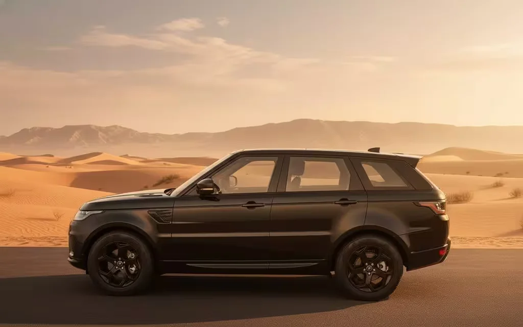 LandRover RangeRoverSport 2022 Black side profile – rental in Dubai