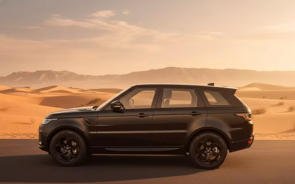 LandRover RangeRoverSport 2022 Black side profile – rental in Dubai