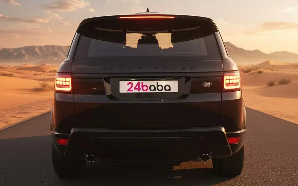 LandRover RangeRoverSport 2022 Black rear view showing taillights – rental in Dubai