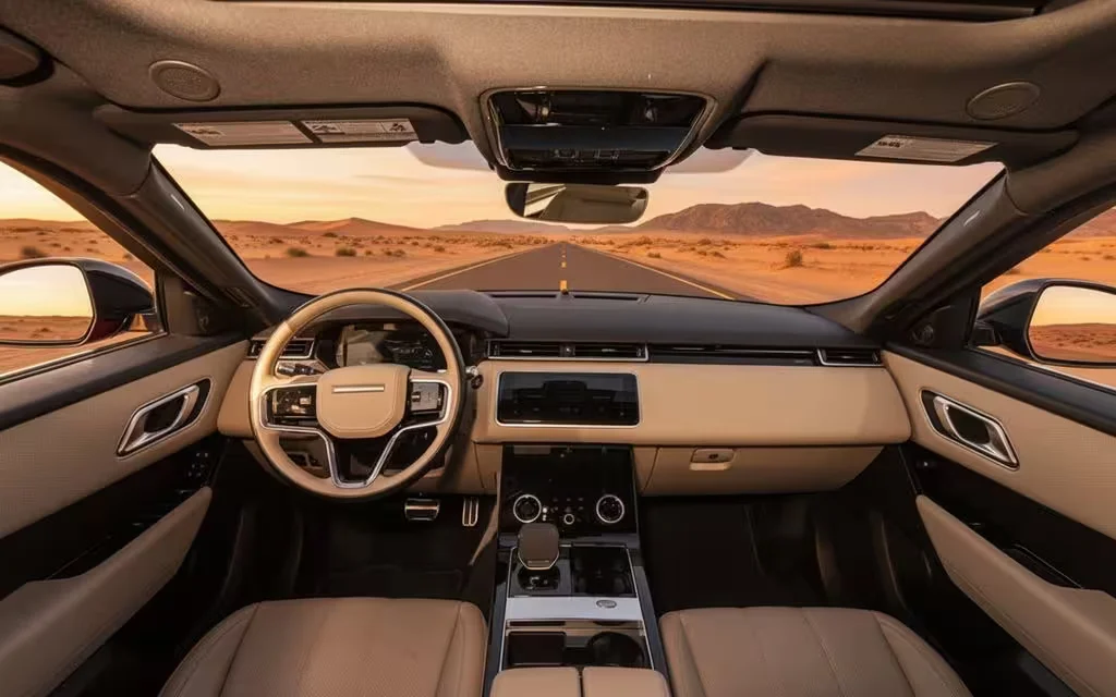 LandRover RangeRoverVelar 2023 interior view showing trim – rental in Dubai