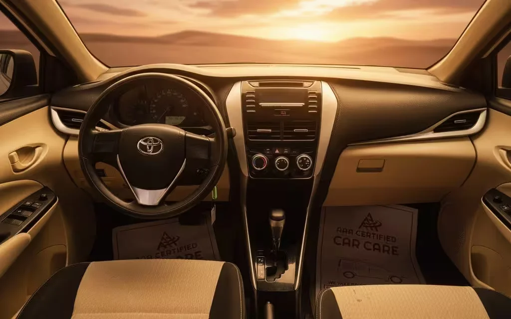 Toyota Yaris 2020 interior view showing trim – rental in Dubai