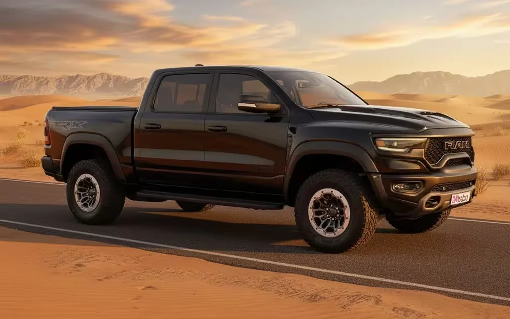 Dodge Ram 2023 Black side profile – rental in Dubai