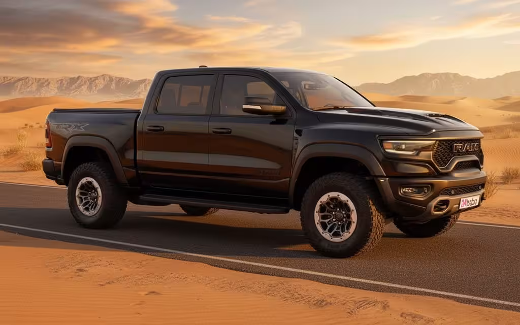 Dodge Ram 2023 Black side profile – rental in Dubai