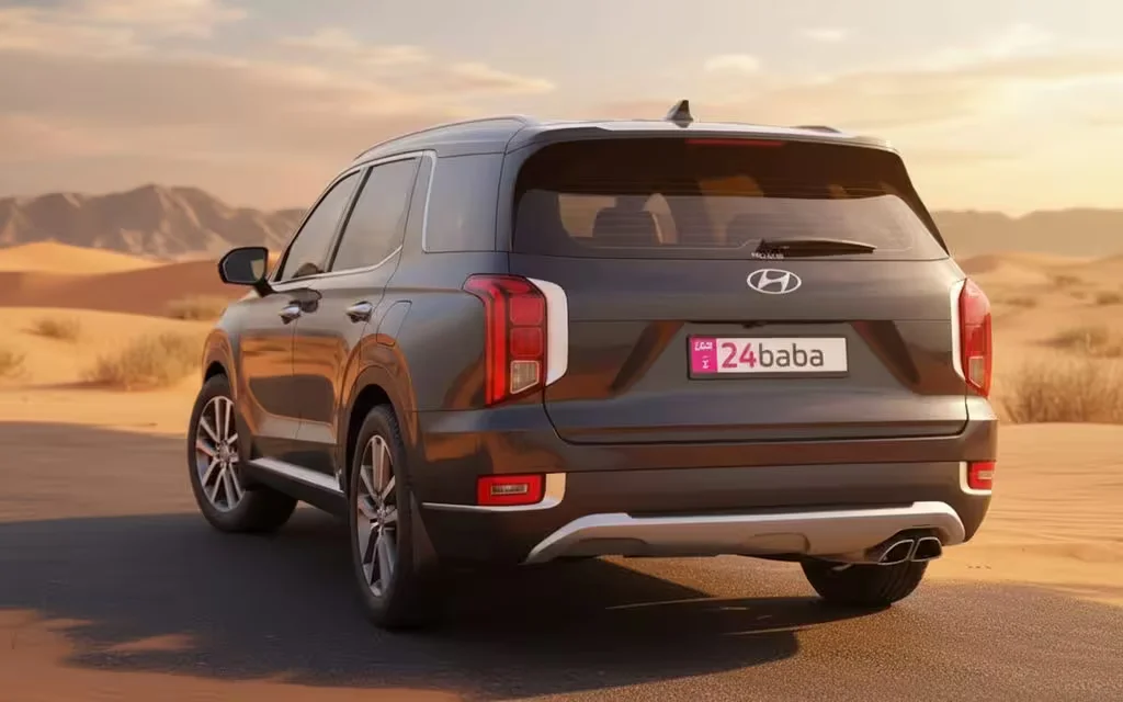 Hyundai Palisade 2022 Blue rear view showing taillights – rental in Dubai