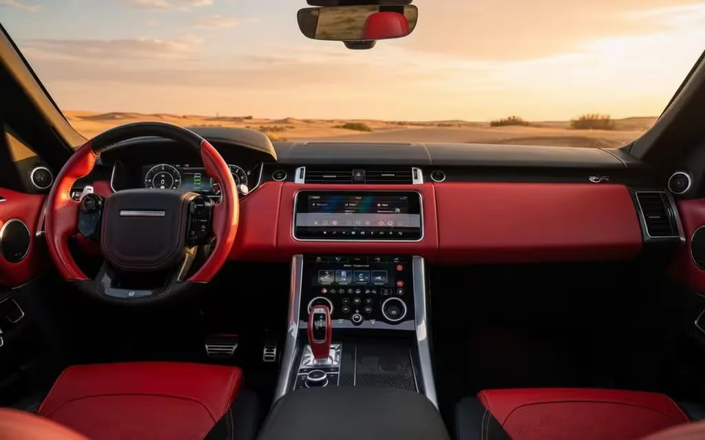 LandRover RangeRoverSport 2021 interior view showing trim – rental in Dubai