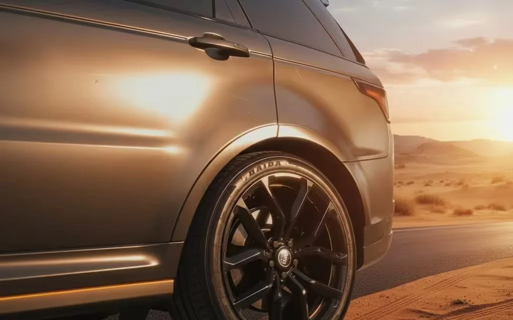 LandRover RangeRoverSport 2021 alloy wheel close up – rental in Dubai