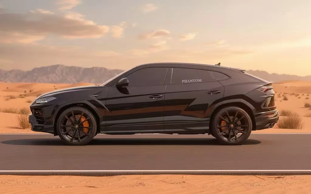 Lamborghini Urus 2020 Black side profile – rental in Dubai