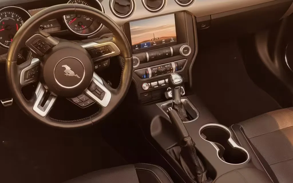 Ford Mustang 2020 interior view showing trim – rental in Dubai