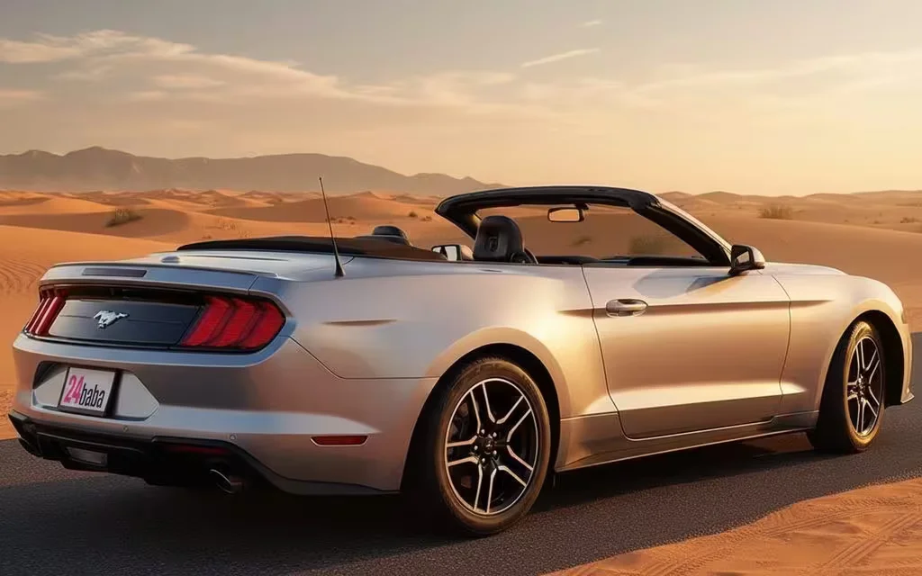 Ford Mustang 2020 Silver side profile – rental in Dubai