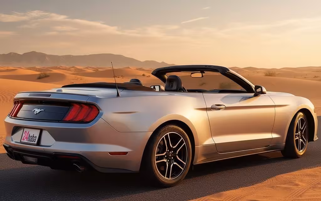Ford Mustang 2020 Silver side profile – rental in Dubai