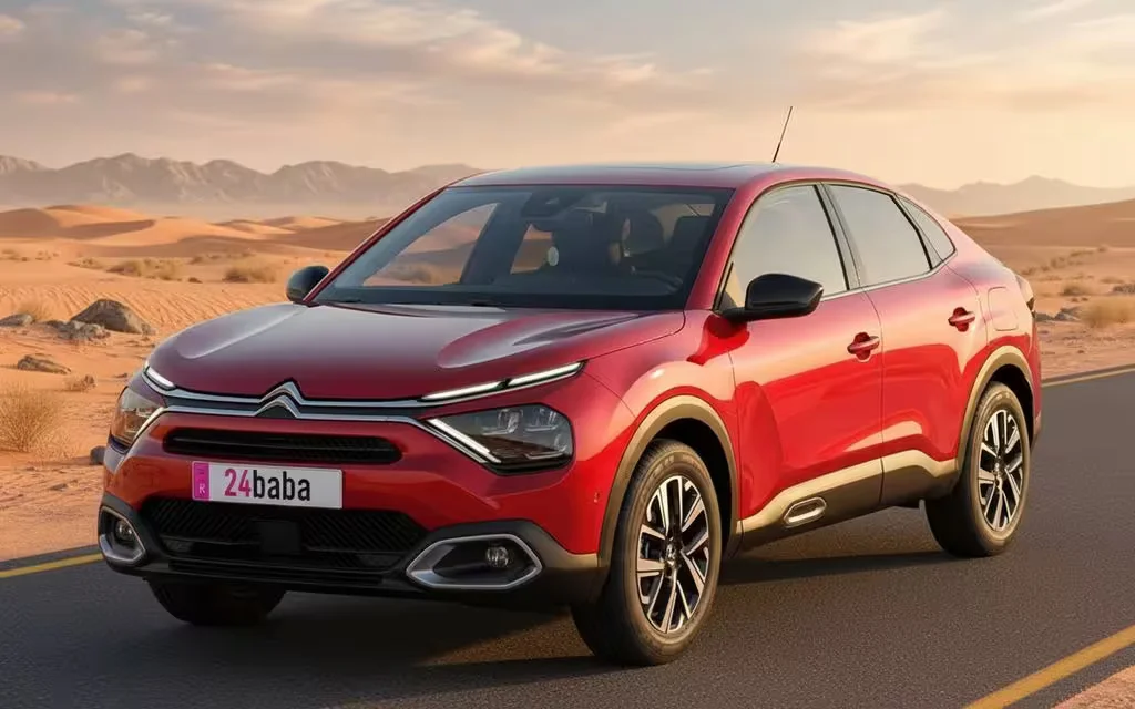 Citroen C4 2024 Red parked outdoor scene – rental in Dubai