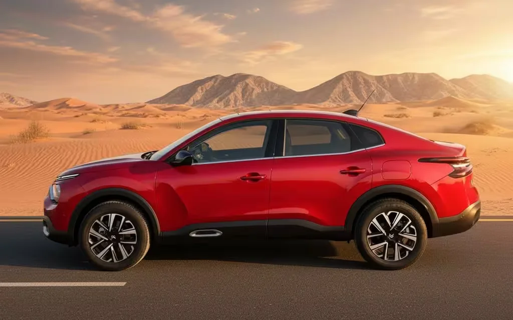 Citroen C4 2024 Red side profile – rental in Dubai