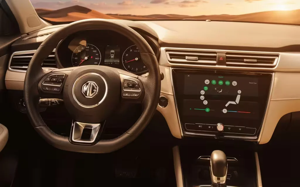 Mg 5 2022 interior view showing trim – rental in Dubai