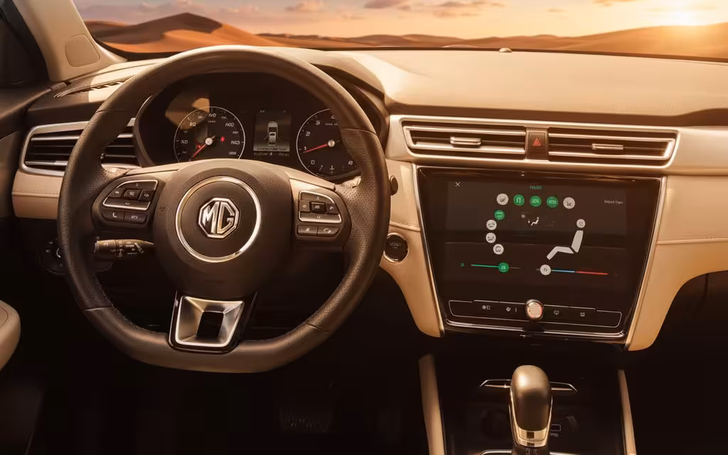 Mg 5 2022 interior view showing trim – rental in Dubai