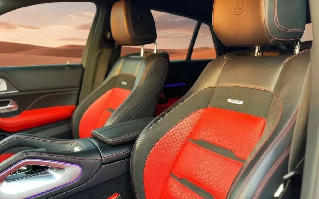 Mercedes Gle63 2023 leather seats and cabin – rental in Dubai