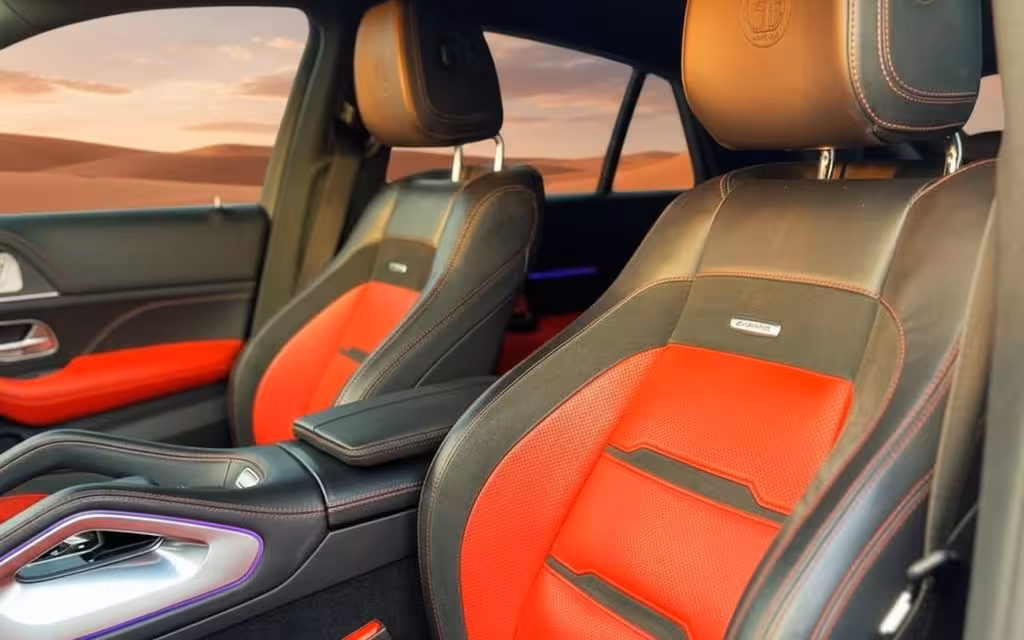 Mercedes Gle63 2023 leather seats and cabin – rental in Dubai