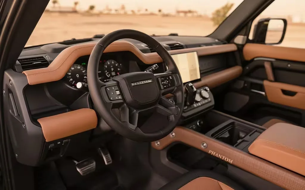 LandRover Defender 2023 interior view showing trim – rental in Dubai