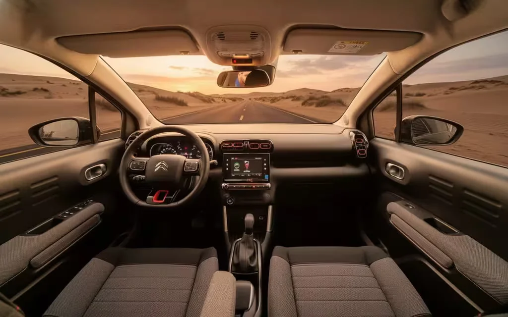 Citroen C3 2022 dashboard and infotainment – rental in Dubai