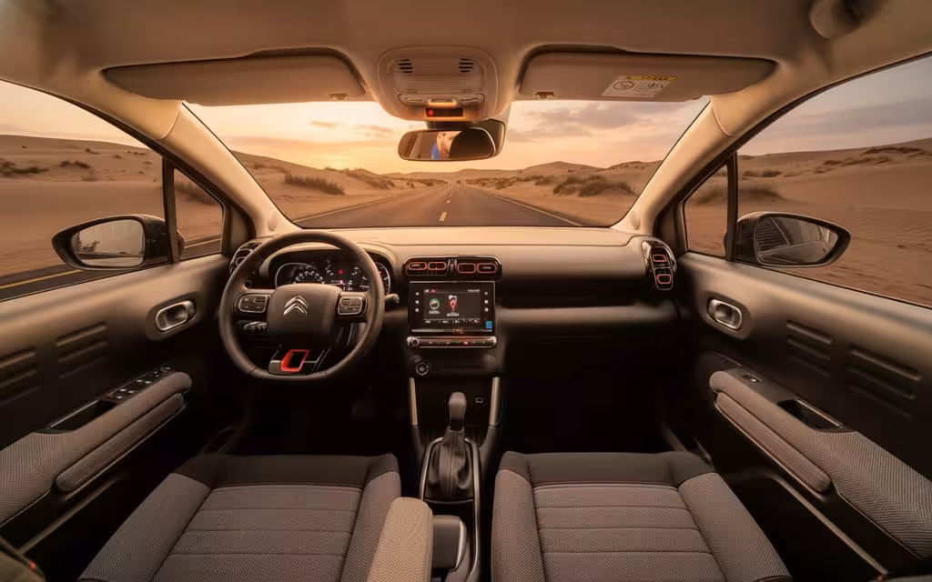 Citroen C3 2022 dashboard and infotainment – rental in Dubai