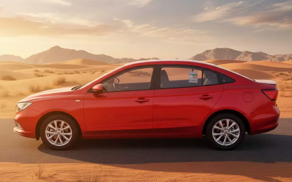 Mg 5 2024 Red side profile – rental in Dubai