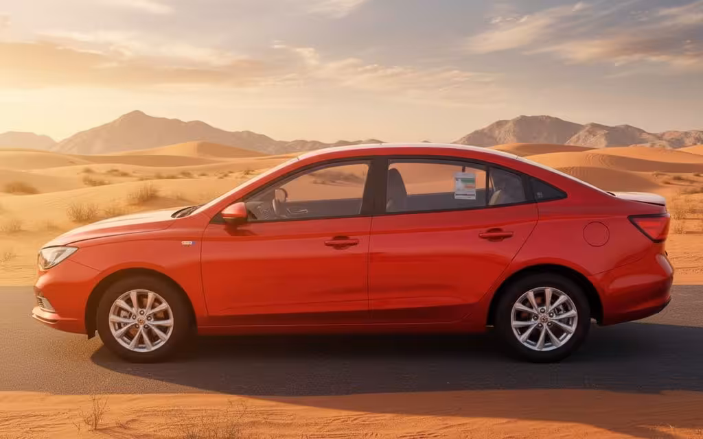 Mg 5 2024 Red side profile – rental in Dubai