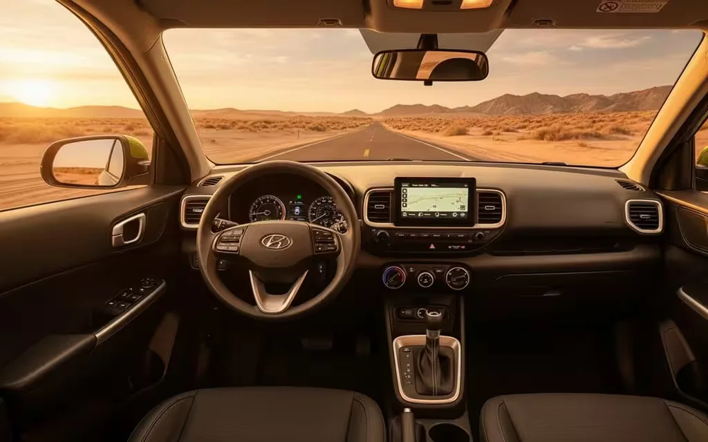 Hyundai Venue 2022 dashboard and infotainment – rental in Dubai