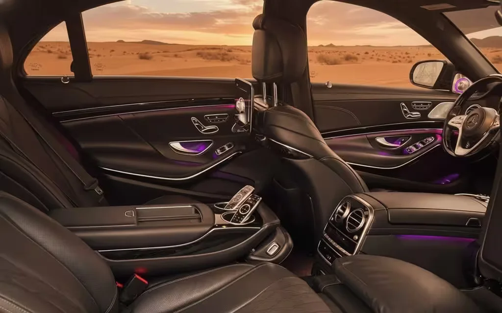 Mercedes S560 2020 interior view showing trim – rental in Dubai