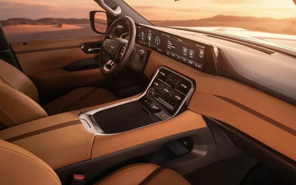 Nissan Patrol 2025 interior view showing trim – rental in Dubai
