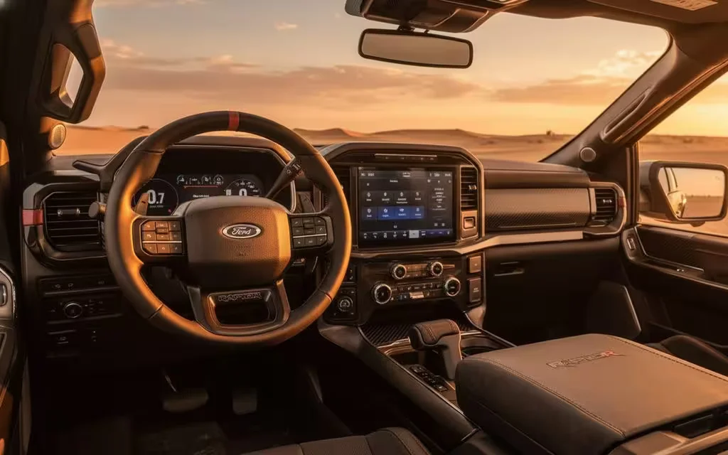 Ford F Series 2023 dashboard and infotainment – rental in Dubai