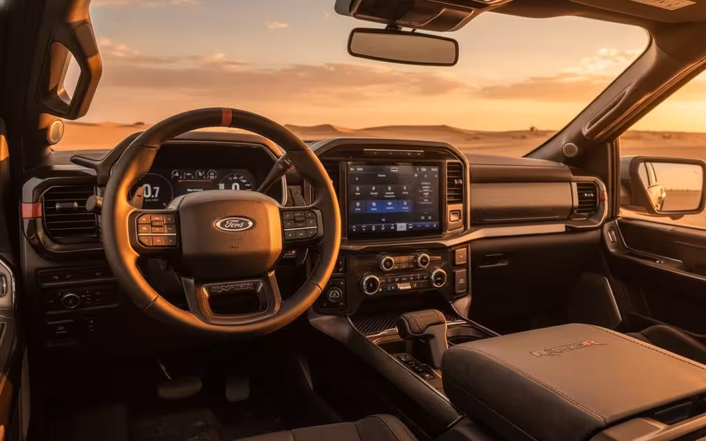 Ford F Series 2023 dashboard and infotainment – rental in Dubai