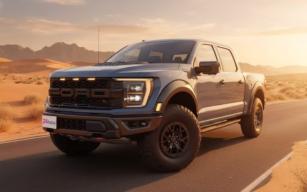 Ford F Series 2023 Blue front view with headlights – rental in Dubai