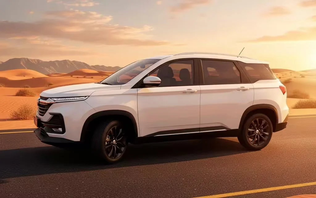 Chevrolet Captiva 2026 White side profile – rental in Dubai