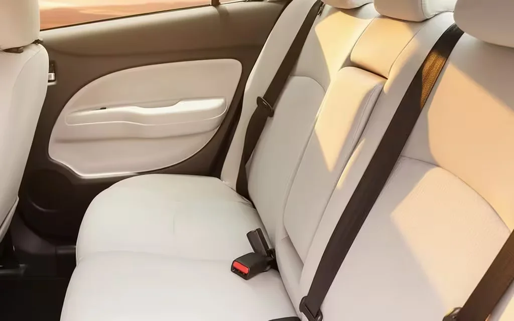 Mitsubishi Attrage 2022 leather seats and cabin – rental in Dubai