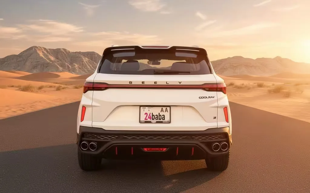 Geely Coolray 2025 White rear view showing taillights – rental in Dubai