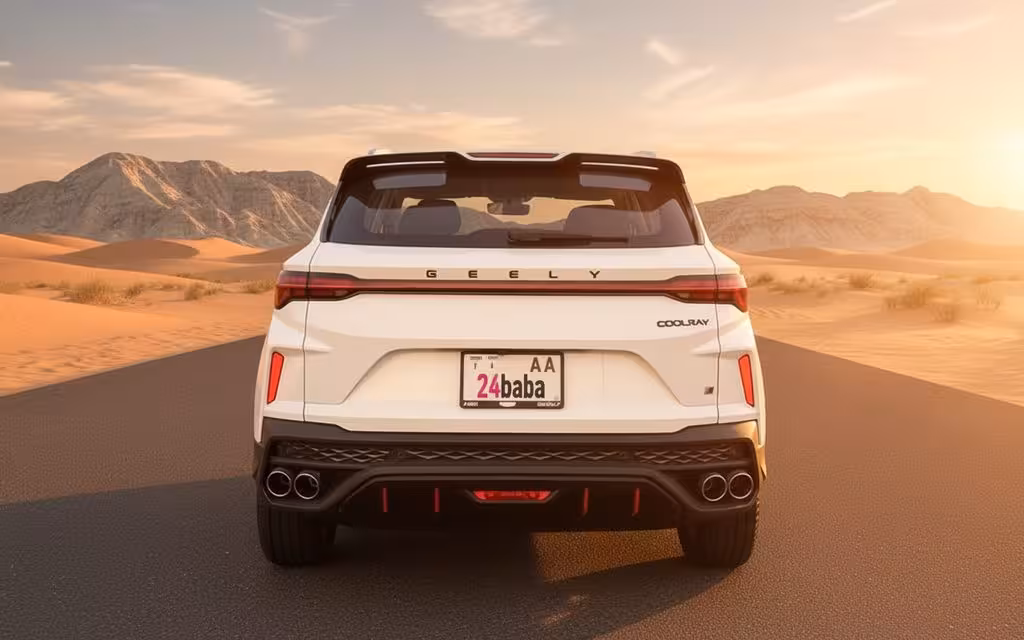 Geely Coolray 2025 White rear view showing taillights – rental in Dubai