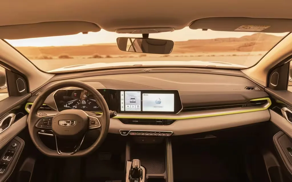 Geely Coolray 2025 dashboard and infotainment – rental in Dubai