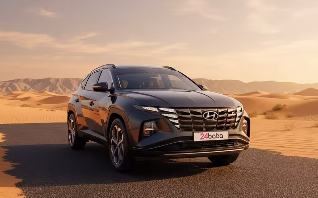 Hyundai Tucson 2023 Black front view with headlights