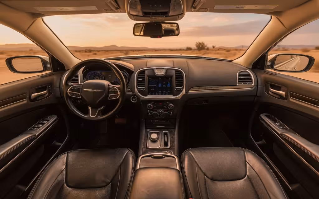 Chrysler 300 2021 dashboard and infotainment – rental in Dubai