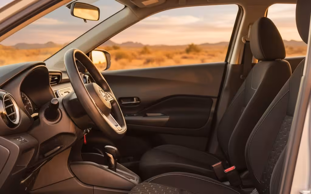 Nissan Kicks 2024 interior view showing trim – rental in Dubai