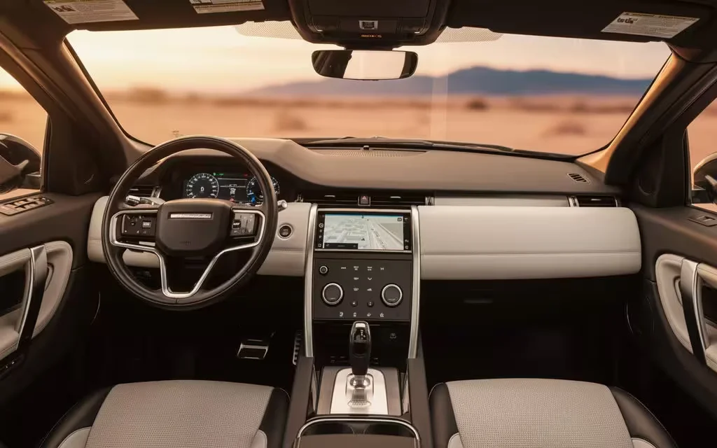 LandRover Discovery 2022 dashboard and infotainment – rental in Dubai