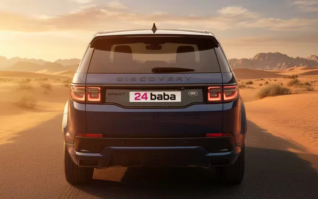 LandRover Discovery 2022 Blue rear view showing taillights – rental in Dubai