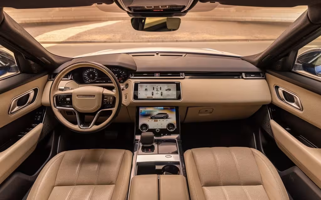 LandRover RangeRoverVelar 2021 interior view showing trim – rental in Dubai