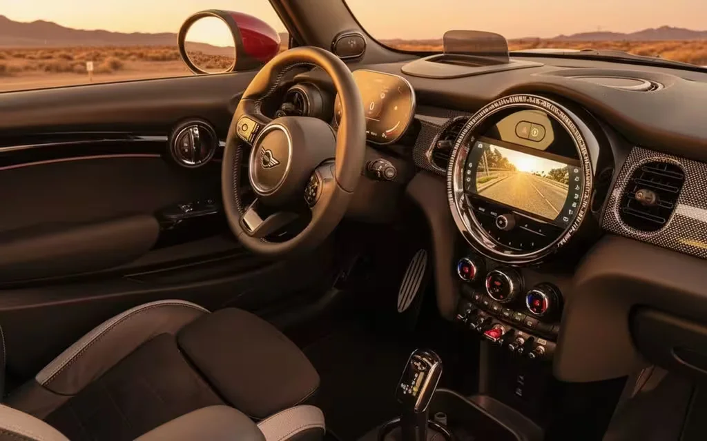 Mini Cooper 2024 interior view showing trim – rental in Dubai