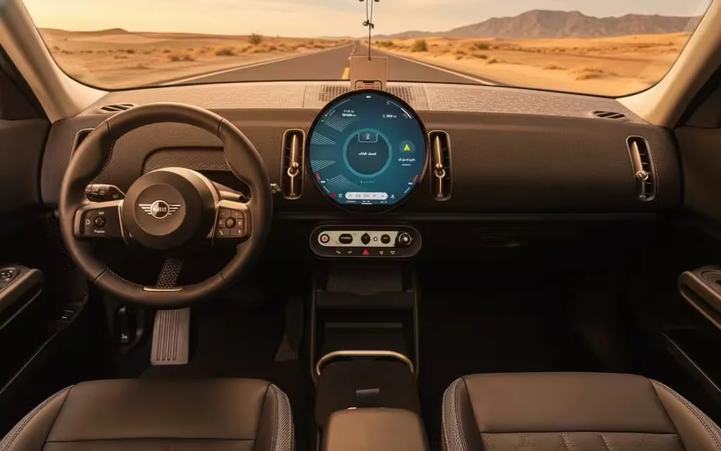 Mini Countryman 2025 interior view showing trim – rental in Dubai