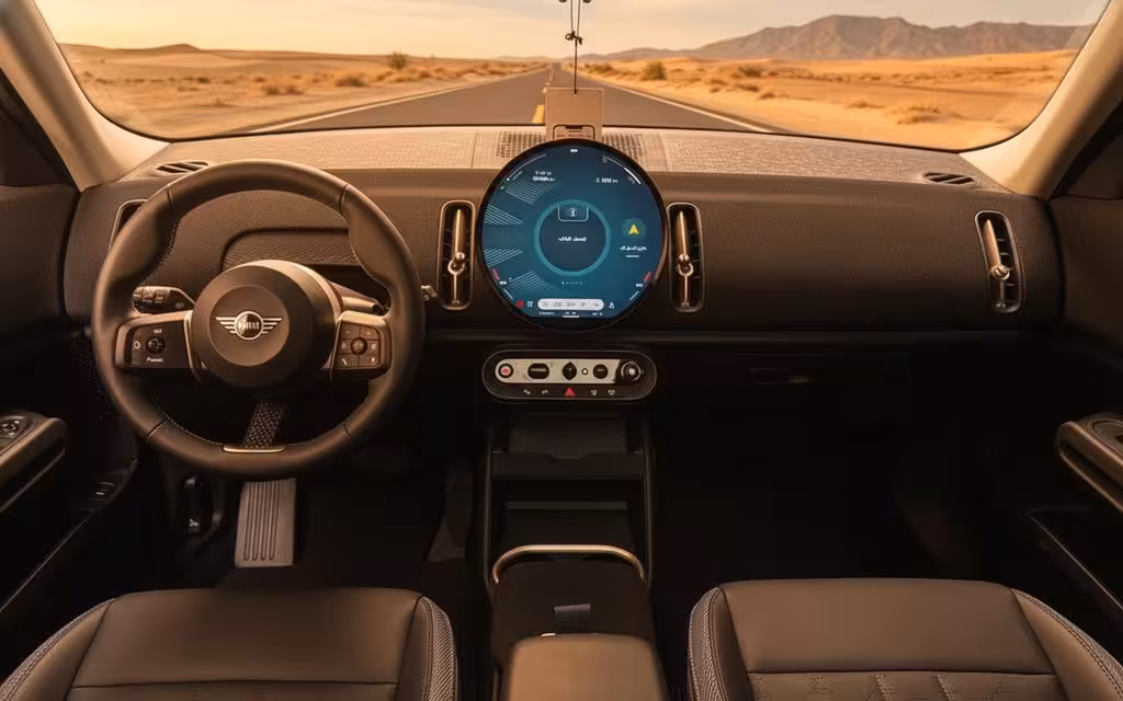 Mini Countryman 2025 interior view showing trim – rental in Dubai