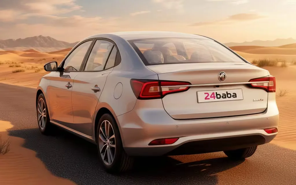 Mg 5 2025 Grey rear view showing taillights – rental in Dubai