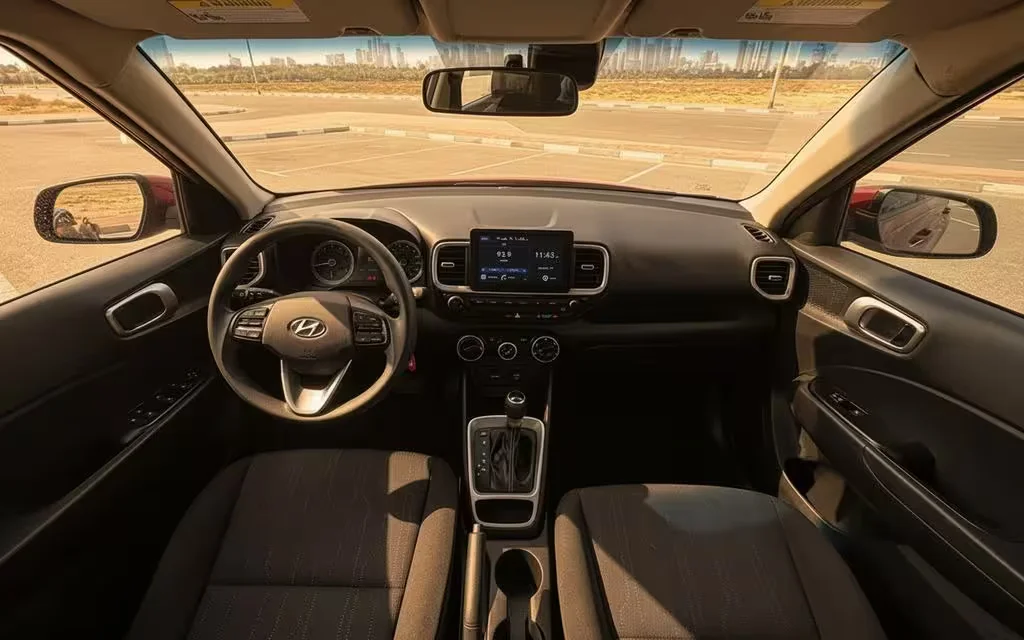 Hyundai Venue 2021 dashboard and infotainment – rental in Dubai