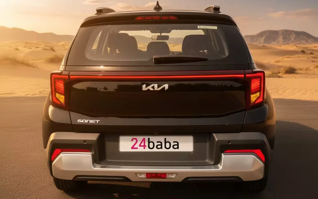 Kia Sonet 2025 Black rear view showing taillights