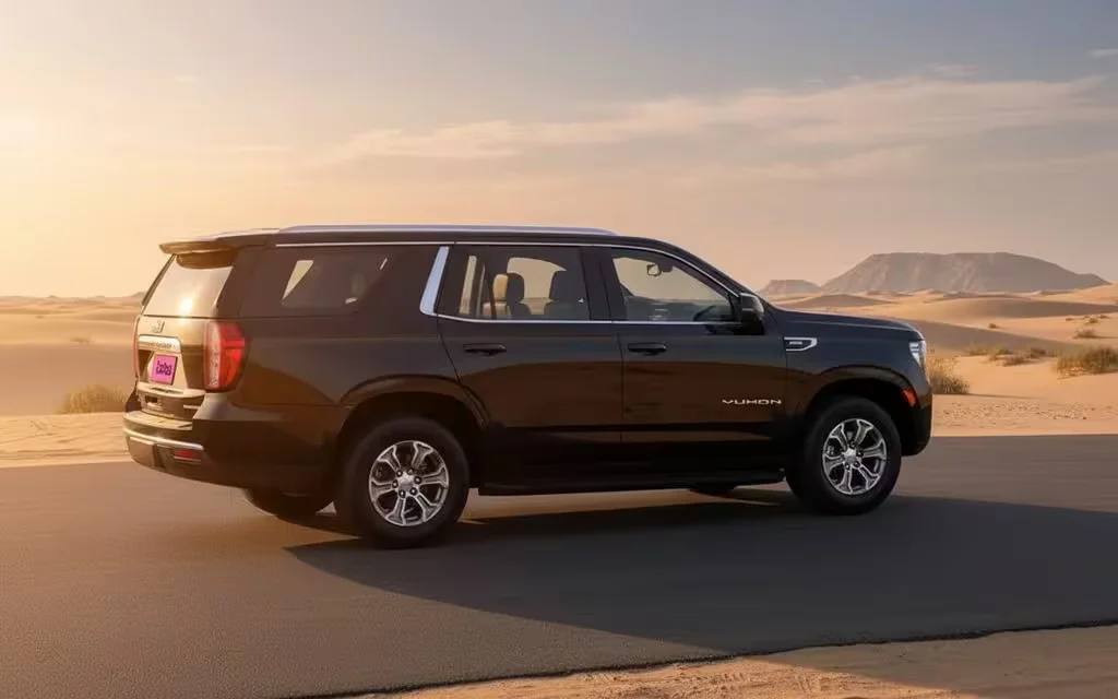Gmc Yukon 2022 Black side profile – rental in Dubai