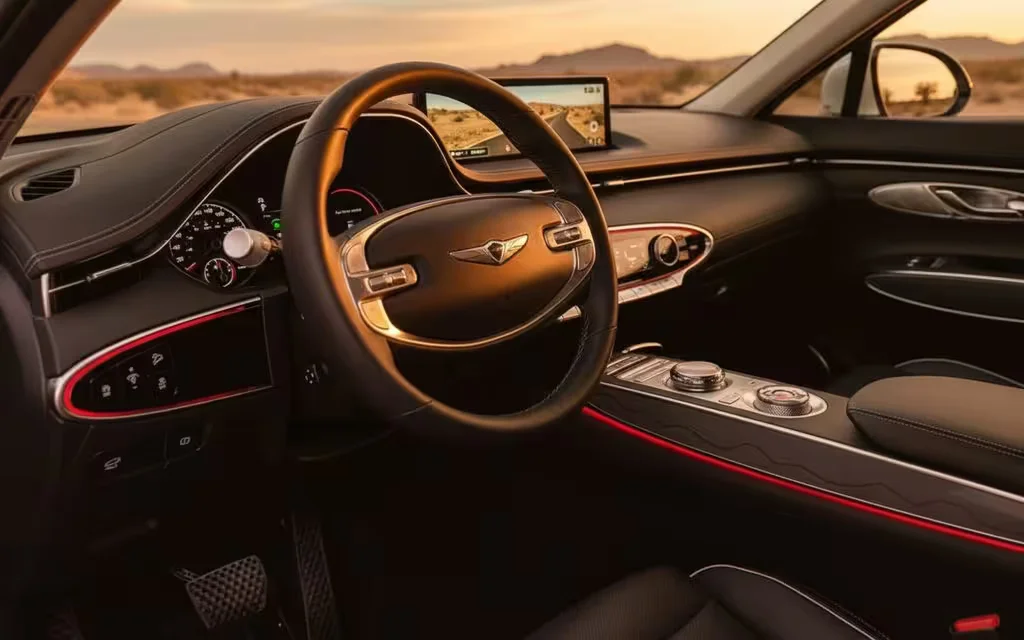 Genesis Gv70 2023 dashboard and infotainment – rental in Dubai